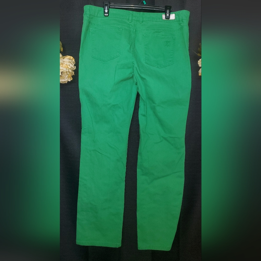 Liz Claiborne SZ 14 Green Stretch Straight Leg Jeans - Picture 4 of 4